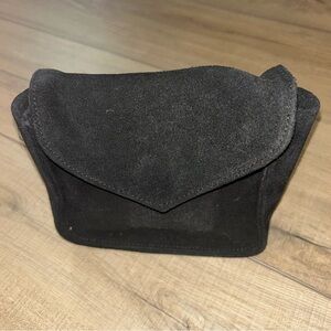 Katherine Baumann Beverly Hills Black Suede Pouch Bag For Minaudiere Cover
